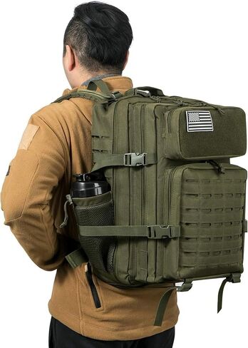Ciana حقيبة ظهر تكتيكية عسكرية كبيرة حقيبة ظهر للرجال سعة كبيرة حقائب ظهر للجيش في الهواء الطلق حزمة الذهاب للصيد (أخضر جيشي) in Kuwait