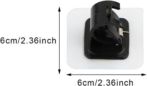 15Pcs No Drill Curtain Rod Brackets,Adhesive Curtain Rod Holder,2.36x2.36Inch Square ABS Wall Door Mounted Adjustable Strong Adhesive Curtain Rod Hook for Bathroom Kitchen Hotel in Kuwait