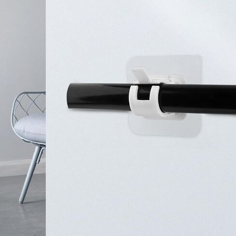 15Pcs No Drill Curtain Rod Brackets,Adhesive Curtain Rod Holder,2.36x2.36Inch Square ABS Wall Door Mounted Adjustable Strong Adhesive Curtain Rod Hook for Bathroom Kitchen Hotel in Kuwait