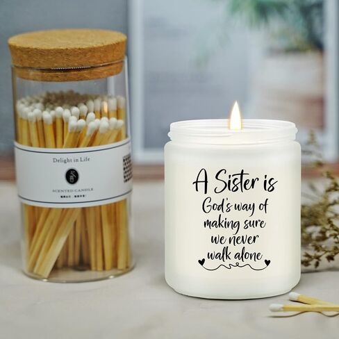 Maybeone Sisters Gifts from Sister - Birthday Christmas Valentines Mothers Day Gifts for Sister - I Smile Because You are My Sister Scented Candle - Sister Gifts from Brother in Saudi Arabia