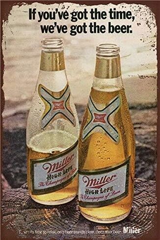 Oulili Metal Sign - Miller High Life Beer Tin Sign Retro Plaque Poster 8X12 Inch Wall Decor in Kuwait