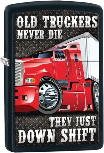 Zippo Lighter: Old Truckers Never Die - Black Matte 80538 in Saudi Arabia
