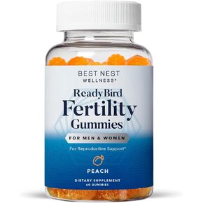 فيتامينات صمغية خصوبة الطيور من بيست ويلنس ريدي بيرد، علكات متعددة الفيتامينات قبل الولادة للرجال والنساء، ميثيل فولات (حمض الفوليك) للحمل، مزيج طعام كامل، نكهة الخوخ، 60 قيراط in Kuwait
