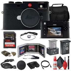 كاميرا Leica M11 الرقمية لتحديد المدى - أسود (20200) مع بطاقة SD Extreme Pro سعة 128 جيجابايت + حقيبة كاميرا مبطنة + محفظة بطاقة الذاكرة وقارئ + حزام للرقبة + حافظة غطاء العدسة + مجموعة تنظيف in Kuwait
