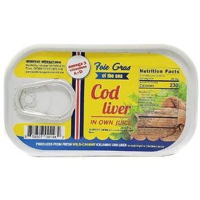 Cod Liver In Own Oil 4.3 oz can, Omega 3, Kosher (Pack of 3) in Saudi Arabia