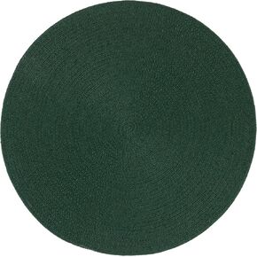 SAFAVIEH Braided Collection Area Rug - 4' Round, Dark Green, Handmade Country Farmhouse, Ideal for High Traffic Areas in Living Room, Bedroom (BRD402Y) in Saudi Arabia