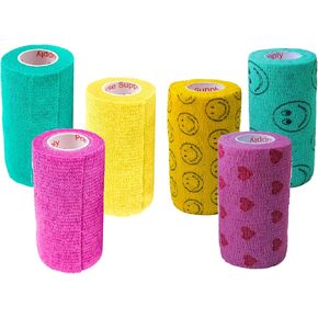 3 Inch Self Adhesive Medical Bandage Wrap Sport Tape (Black Bean) (12 Pack) Strong Elastic Self Adherent Cohesive First Aid Sport Flex Rolls for Wrist Ankle Knee Sprains and Swelling