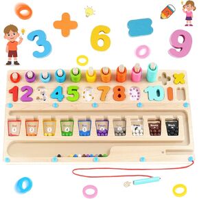 Augot Wooden Magnet Board Puzzles, 3 in 1 Magnetic Color and Number Maze, Activities Matching Counting Board for Kids Toddlers, Montessori Early Learning Educational Toys for 3+ Years Old Boys Girls in Kuwait