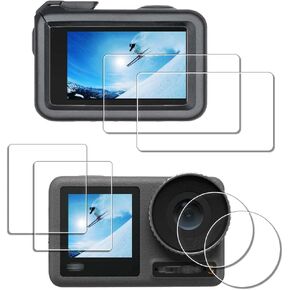 iDaPro Screen Protector for DJI Osmo Action 3 with Horizontal-Vertical Protective Frame LCD + Small Screen + Lens Protector [2+2+2 Pack] Tempered Glass Easy Installation in Saudi Arabia