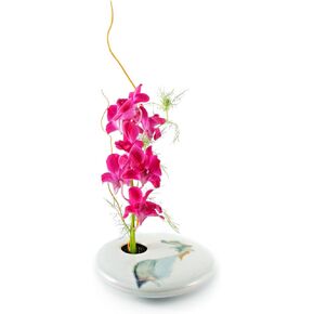 جورج تاون بوتري مزهرية زهور ايكيبانا دائرية صغيرة، لون عاجي مموج in Kuwait