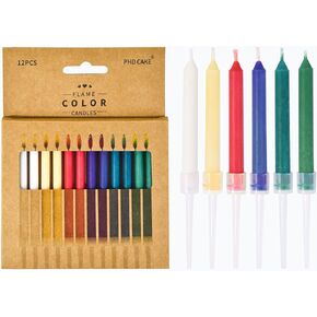 بي اتش دي كيك 12 قطعة من شموع عيد الميلاد الملونة، شموع الكعك، شموع كعكة عيد الميلاد in Kuwait