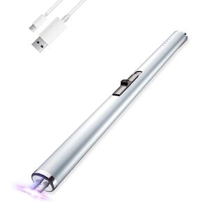 فلايمجرلانت ولاعة كهربائية، ولاعة USB قابلة لاعادة الشحن مع شاشة بطارية، ولاعة قوس محمولة بدون لهب مقاومة للرياح، حافظة طويلة من الالومنيوم وخطاف تعليق، ولاعة مثالية للشواء والتخييم والطبخ والشموع، in Kuwait