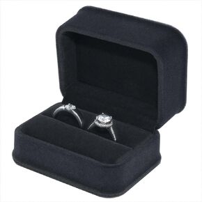 بيردا صندوق خواتم مزدوج رمادي - منظم تخزين مجوهرات مخملي فاخر لحمل الخواتم والاقراط، صندوق هدايا للخطوبة واعياد الميلاد والكريسماس والذكرى السنوية والتجميع in Kuwait