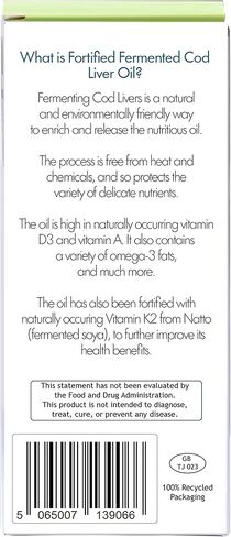 ارموريكا | مزيج زيت كبد سمك القد المخمر | أغنى مصدر طبيعي لفيتامين K (MK-7)، D3، أوميغا 3 | النعناع البري in Kuwait