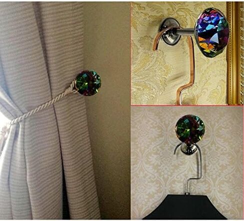 YING CHIC YYC مجموعة من 2 خطاف تثبيت على الحائط على شكل ميدالية بلينغ دايموند ميدالية (بندقية سوداء) in Kuwait