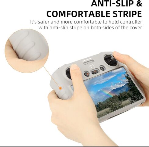 Controller Protective Cover Silicone Case with Sun Hood Sunshade Accessories for Mini 3 Pro DJI RC (Grey-Without Hood) in Kuwait