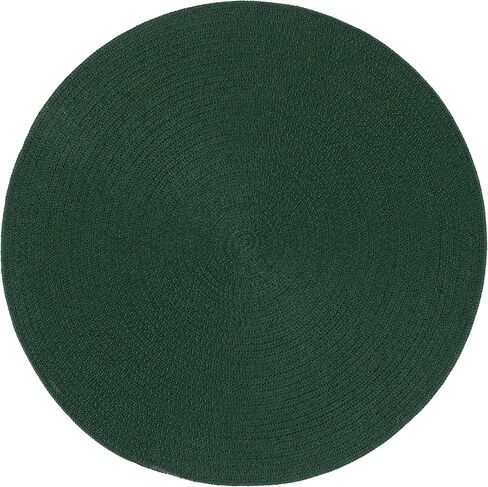 SAFAVIEH Braided Collection Area Rug - 4' Round, Dark Green, Handmade Country Farmhouse, Ideal for High Traffic Areas in Living Room, Bedroom (BRD402Y) in Saudi Arabia
