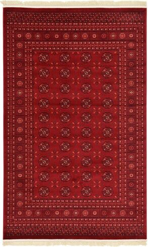 Rugs.com Bokhara Collection Rug – 5' x 8' Red Low Rug Perfect for Bedrooms, Dining Rooms, Living Rooms in Saudi Arabia