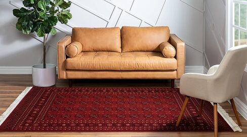 Rugs.com Bokhara Collection Rug – 5' x 8' Red Low Rug Perfect for Bedrooms, Dining Rooms, Living Rooms in Saudi Arabia