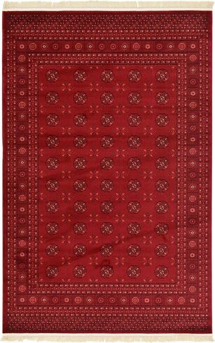 Rugs.com Bokhara Collection Rug – 5' x 8' Red Low Rug Perfect for Bedrooms, Dining Rooms, Living Rooms in Saudi Arabia