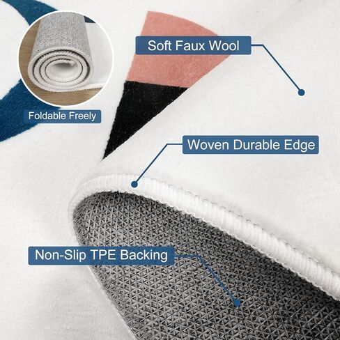 Lanffia Boho عداء البساط 2x6، مرحلة القمر المدخل البساط عداء قابل للغسل غرفة الغسيل البساط داخلي فو الصوف رمي السجاد مزرعة منخفضة كومة أرضية السجاد للمطبخ مدخل غرفة النوم غرفة المعيشة، برتقالي / أسود in Kuwait