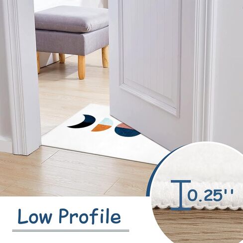 Lanffia Boho عداء البساط 2x6، مرحلة القمر المدخل البساط عداء قابل للغسل غرفة الغسيل البساط داخلي فو الصوف رمي السجاد مزرعة منخفضة كومة أرضية السجاد للمطبخ مدخل غرفة النوم غرفة المعيشة، برتقالي / أسود in Kuwait