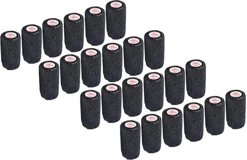 3 Inch Self Adhesive Medical Bandage Wrap Sport Tape (Black Bean) (12 Pack) Strong Elastic Self Adherent Cohesive First Aid Sport Flex Rolls for Wrist Ankle Knee Sprains and Swelling in Kuwait