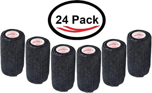 3 Inch Self Adhesive Medical Bandage Wrap Sport Tape (Black Bean) (12 Pack) Strong Elastic Self Adherent Cohesive First Aid Sport Flex Rolls for Wrist Ankle Knee Sprains and Swelling in Kuwait