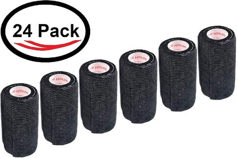 3 Inch Self Adhesive Medical Bandage Wrap Sport Tape (Black Bean) (12 Pack) Strong Elastic Self Adherent Cohesive First Aid Sport Flex Rolls for Wrist Ankle Knee Sprains and Swelling in Kuwait