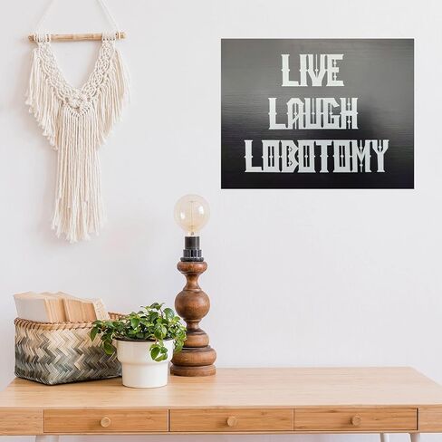 Gothic Decorations Indoor - Gothic Decor - Gothic Home Decor Horror Live Laugh Lobotomy - Goth Spooky Hanging Accents Room Wall Oddities and Curiosities - Solid Sturdy10.5 x 7 x 0.5inch in Kuwait