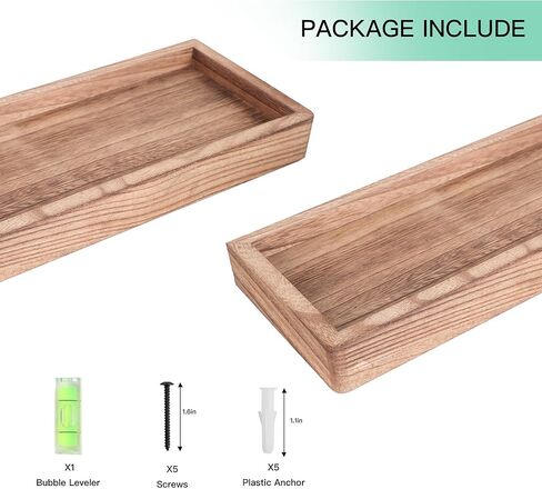 أرفف عائمة من NIUBEST للجدار، رف خشبي مقاس 16 بوصة للحمام وغرفة النوم وغرفة المعيشة والمطبخ وأرفف لتزيين الحائط مجموعة من 2 (جوز) in Kuwait