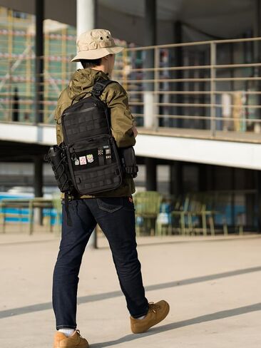 حقيبة ظهر تكتيكية TACTICAL_GEEK ModCase B2 Ultimate EDC، سعة عالية 14 لتر، حجرة كمبيوتر محمول مضادة للصدمات، مقاومة للماء، نظام مولي، للمشي لمسافات طويلة، والتخييم، والتنقل، وحقيبة الظهر النهارية، باللون الأسود in Saudi Arabia