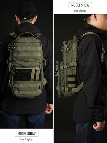 حقيبة ظهر تكتيكية TACTICAL_GEEK ModCase B2 Ultimate EDC، سعة عالية 14 لتر، حجرة كمبيوتر محمول مضادة للصدمات، مقاومة للماء، نظام مولي، للمشي لمسافات طويلة، والتخييم، والتنقل، وحقيبة الظهر النهارية، باللون الأسود in Kuwait