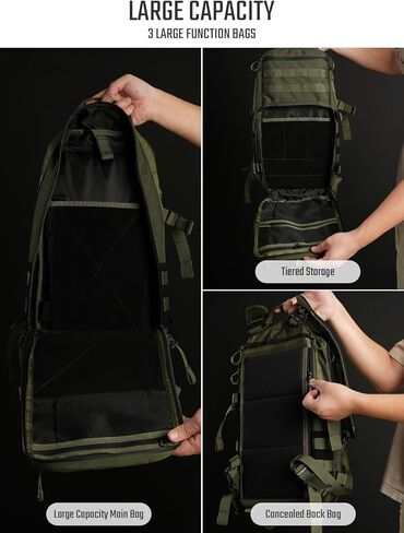حقيبة ظهر تكتيكية TACTICAL_GEEK ModCase B2 Ultimate EDC، سعة عالية 14 لتر، حجرة كمبيوتر محمول مضادة للصدمات، مقاومة للماء، نظام مولي، للمشي لمسافات طويلة، والتخييم، والتنقل، وحقيبة الظهر النهارية، باللون الأسود in Kuwait