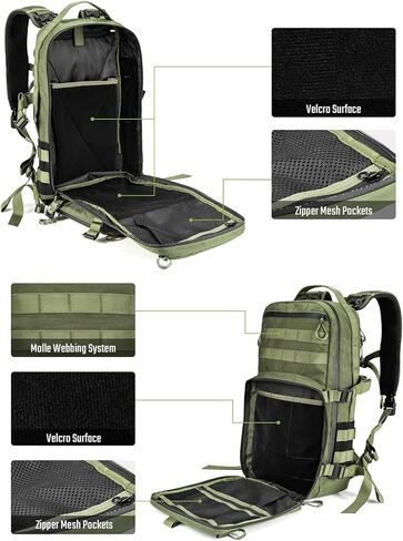 حقيبة ظهر تكتيكية TACTICAL_GEEK ModCase B2 Ultimate EDC، سعة عالية 14 لتر، حجرة كمبيوتر محمول مضادة للصدمات، مقاومة للماء، نظام مولي، للمشي لمسافات طويلة، والتخييم، والتنقل، وحقيبة الظهر النهارية، باللون الأسود in Kuwait