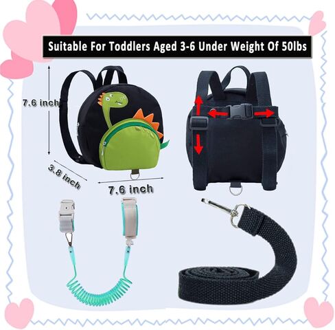 حقائب ظهر 4 في 1 للأطفال الصغار مع سوار معصم مضاد للفقد للأطفال (فرس النهر) in Kuwait