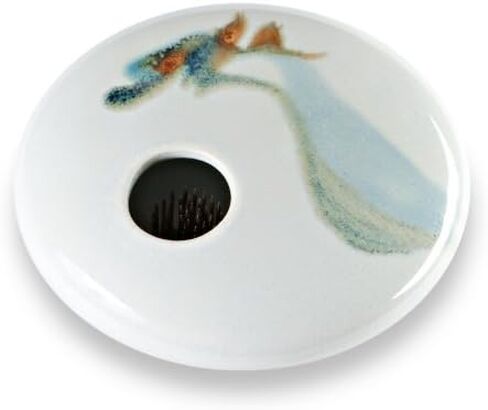 جورج تاون بوتري مزهرية زهور ايكيبانا دائرية صغيرة، لون عاجي مموج in Kuwait