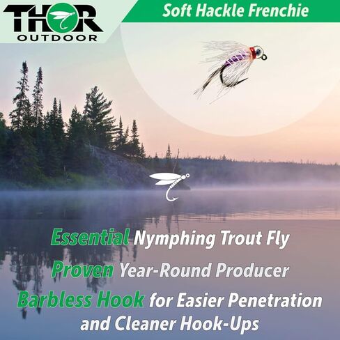 Thor Outdoor Soft Hackle Frenchie Fly Fishing Nymph - Bead Head Euro Jig Fly Set for Trout and Panfish in Kuwait
