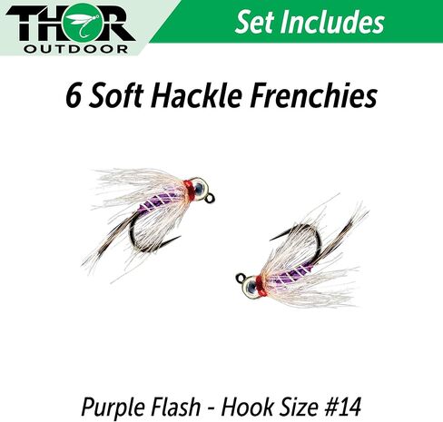 Thor Outdoor Soft Hackle Frenchie Fly Fishing Nymph - Bead Head Euro Jig Fly Set for Trout and Panfish in Kuwait
