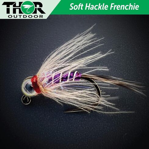 Thor Outdoor Soft Hackle Frenchie Fly Fishing Nymph - Bead Head Euro Jig Fly Set for Trout and Panfish in Kuwait