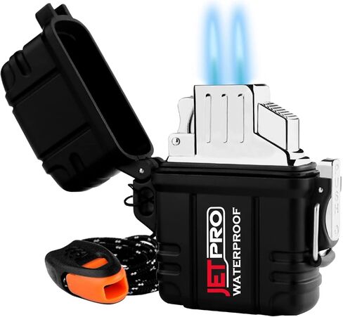 ولاعة جيب قابلة لإعادة الملء من JETPRO ولاعة مقاومة للرياح مناسبة للولاعة متعددة الوظائف (أسود) in Kuwait