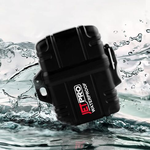 ولاعة جيب قابلة لإعادة الملء من JETPRO ولاعة مقاومة للرياح مناسبة للولاعة متعددة الوظائف (أسود) in Kuwait