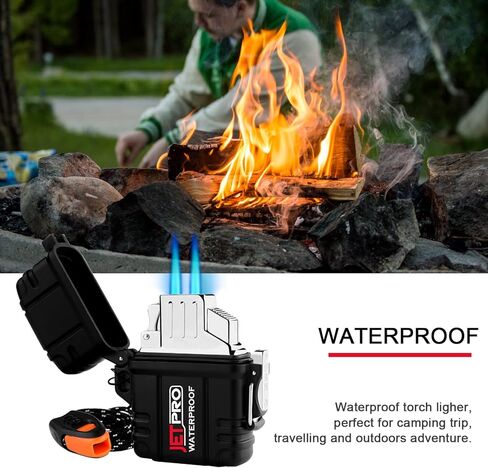 ولاعة جيب قابلة لإعادة الملء من JETPRO ولاعة مقاومة للرياح مناسبة للولاعة متعددة الوظائف (أسود) in Kuwait