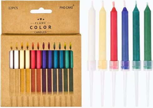 بي اتش دي كيك 12 قطعة من شموع عيد الميلاد الملونة، شموع الكعك، شموع كعكة عيد الميلاد in Kuwait