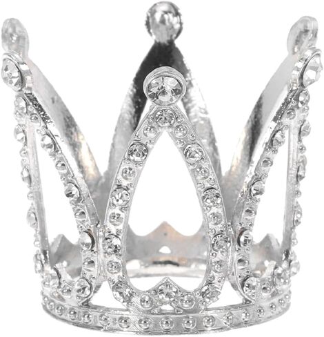 MECCANIXITY Alloy Crystal Ball Display Holder Egg Stand Multiple Diamonds Silver Light Luxury Crown Shape 2PCS in Saudi Arabia