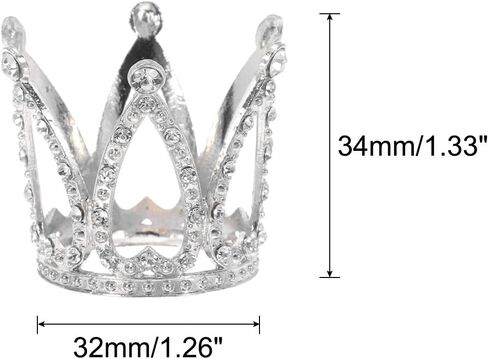MECCANIXITY Alloy Crystal Ball Display Holder Egg Stand Multiple Diamonds Silver Light Luxury Crown Shape 2PCS in Saudi Arabia