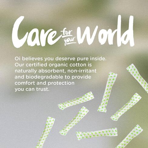 Oi | Organic Initiative - Tampons | Regular/Super Absorbency | Organic Cotton, Unscented | Toxin Free, BPA-Free, Plant-Based BioCompact Applicator | 4x16 Pack (64 Count) in Kuwait