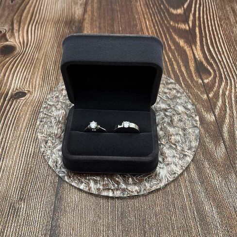 بيردا صندوق خواتم مزدوج رمادي - منظم تخزين مجوهرات مخملي فاخر لحمل الخواتم والاقراط، صندوق هدايا للخطوبة واعياد الميلاد والكريسماس والذكرى السنوية والتجميع in Kuwait