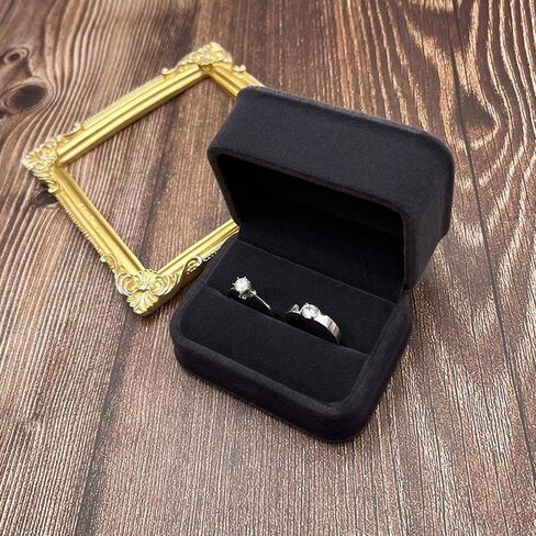 بيردا صندوق خواتم مزدوج رمادي - منظم تخزين مجوهرات مخملي فاخر لحمل الخواتم والاقراط، صندوق هدايا للخطوبة واعياد الميلاد والكريسماس والذكرى السنوية والتجميع in Kuwait