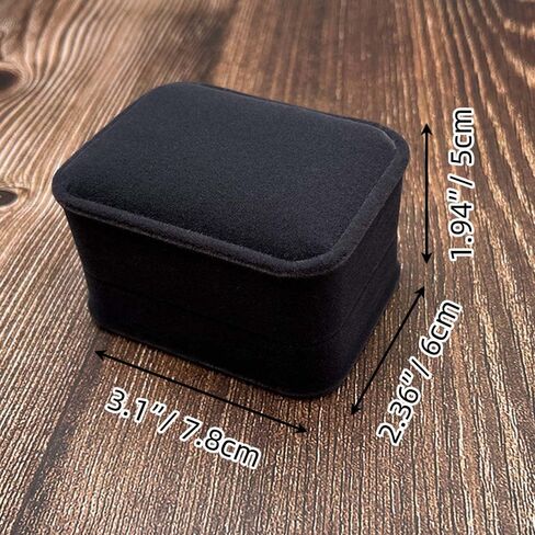 بيردا صندوق خواتم مزدوج رمادي - منظم تخزين مجوهرات مخملي فاخر لحمل الخواتم والاقراط، صندوق هدايا للخطوبة واعياد الميلاد والكريسماس والذكرى السنوية والتجميع in Kuwait